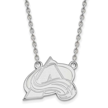 Image of 14k White Gold NHL LogoArt Colorado Avalanche Letter A Large Pendant 18 inch Necklace