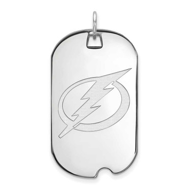 Image of 14k White Gold NHL LogoArt Tampa Bay Lightning Large Dog Tag Pendant
