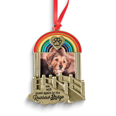 Rainbow Bridges Gold-tone and Enameled 1.5x1.25 inch Photo Ornament (Gifts)