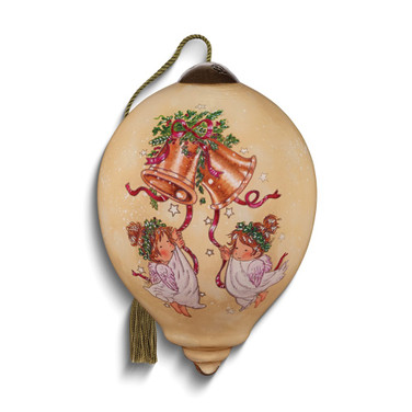Neqwa Art Bells are Ringing Wishes of Christmas by Annabel Spenceley Hand-painted Glass Ornament (Gifts)