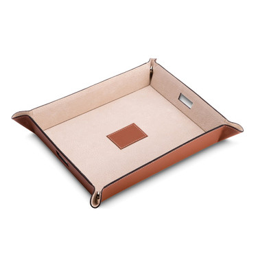 Light Brown Leather Snap Valet Charging station (Gifts)