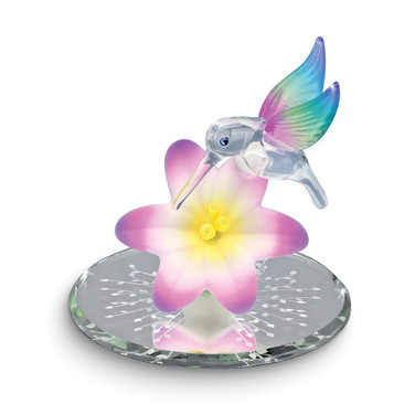 Glass Baron Handcrafted Lavender Lily Hummingbird Glass Figurine (Gifts)