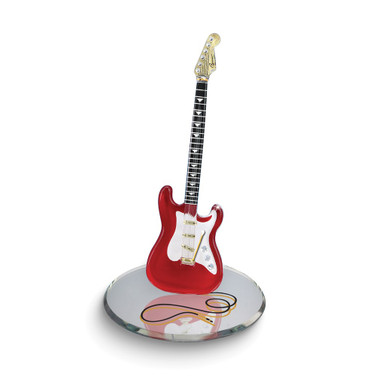 Glass Baron Red Vintaged Guitar Glass Figurine (Gifts)
