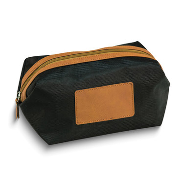 Black Ballistic Nylon and Brown Accent Dopp Kit (Gifts)