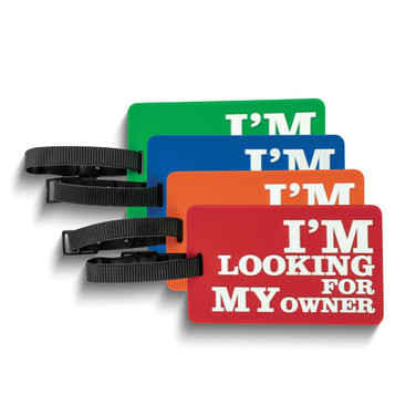 4-Piece I'M LOOKING FOR MY OWNER Silicone Luggage Tag Set (Gifts)