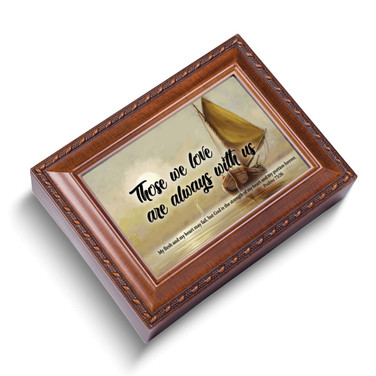 Those We Love Woodgrain Polymer Music (Plays On Eagle's Wings) Box with Black Velvety Lining (Gifts)