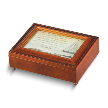 We Bade You Farewell Woodgrain Resin Music (Plays Amazing Grace) Box (Gifts)
