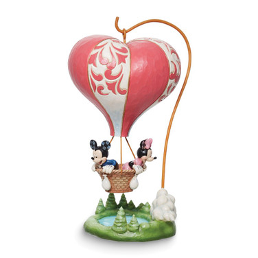 Jim Shore Disney Traditions 10.75 inch Hand-painted Stone Resin Love Takes Flight Minnie and Mickey in Hot Air Balloon Figurine (Gifts)