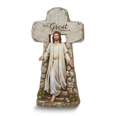 Josephs Studio HOW GREAT THOU ART Jesus Rising from Tomb Stone Resin Figurine (Gifts)