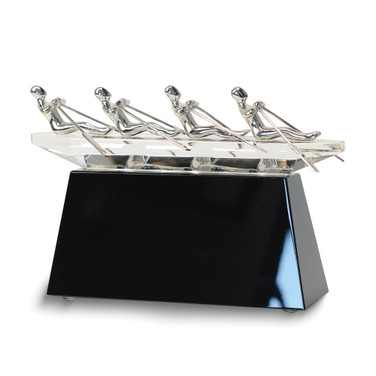 Together We Can Rowing Crystal Canoe Award with Solid Wood Base (Gifts)