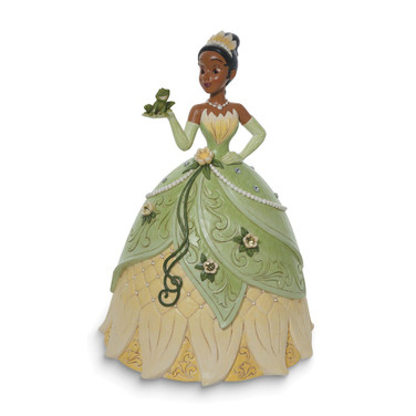 Jim Shore Disney 15 inch Hand-painted Stone Resin Just One Kiss Princess Tiana with Frog Figurine (Gifts)