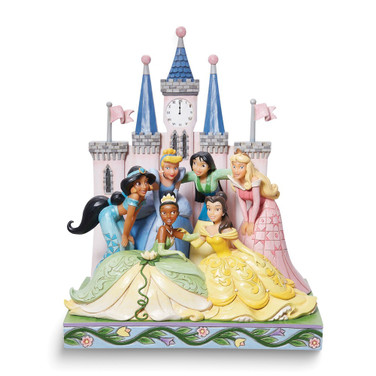 Jim Shore Disney 10.25 inch Hand-painted Stone Resin Beautiful & Brave Princesses in Castle Figurine (Gifts)