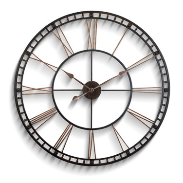 The Tower 39 inch Metal Wall Clock