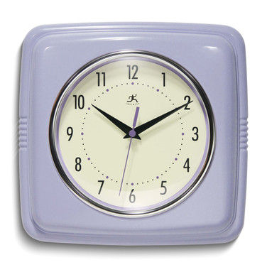 Lilac Retro Style 9.5 Square Wall Clock