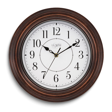 Evelyn Antiqued Brown Silent Movement 12 inch Wall Clock