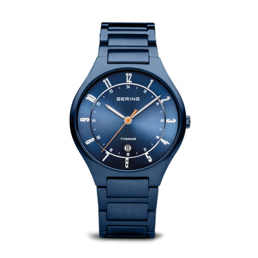 Bering Time - Titanium - Mens Matte Blue Watch - 11739-797