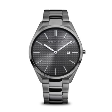 Bering Time - Ultra Slim - Mens Polished/Brushed Grey Watch - 17240-777
