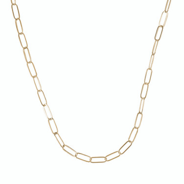 18" Gold-plated Sterling Silver Paperclip Chain Charm Necklace by Rembrandt