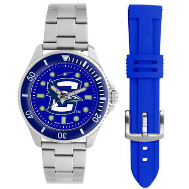Image of Creighton University Bluejays Men's Contender Watch Gift Set - Stainless Steel Case with 2 Bands Image of Creighton University Bluejays Men's Contender Watch Gift Set - Stainless Steel Case with 2 Bands