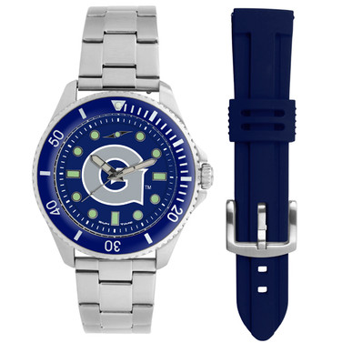 Georgetown Hoyas Men's Contender Watch Gift Set - Stainless Steel Case with 2 Bands