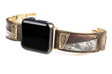 Image of WatchCraft Torres - Copper, Sterling Silver & Brass Wide Watch Band Compatible with Apple Watch