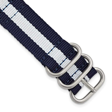 Image of DeBeer 20mm Navy w/White Stripe Two Piece Nylon Strap w/ Quick Release Spring Bar