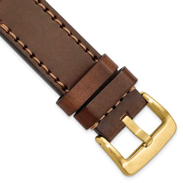 Image of Gilden 26mm Brown w/Stitch Sport Calfskin w/IP-plated Buckle Watch Band