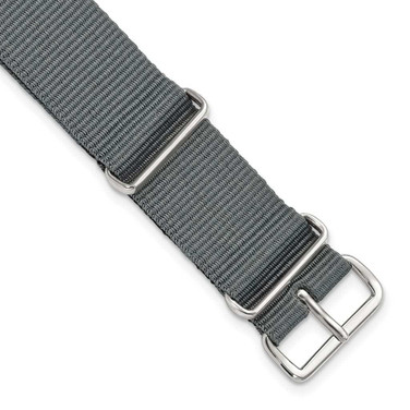 Image of DeBeer 19mm Grey Military G10 Nylon Silver-tone Buckle Watch Band