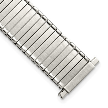 DeBeer 16-20mm Silver-tone Mens Thin-Flexo Satin/Polished Watch Band