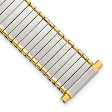 Image of DeBeer 16-20mm Two-tone Mens Thin-Flexo Satin/Polished Watch Band