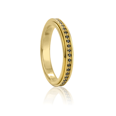 Image of "ECLIPSE GOLD-PLATED" - Stackable Collection - MeditationRing (Spinner Ring)