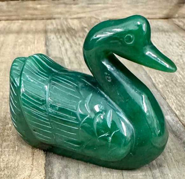 Image of 2" Genuine Canadian Nephrite Jade Swan Figurine