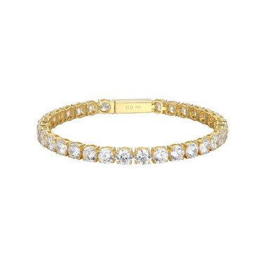 Image of ELLE 7.25" 5mm Gold-Plated Sterling Silver "Stardust" CZ Bracelet