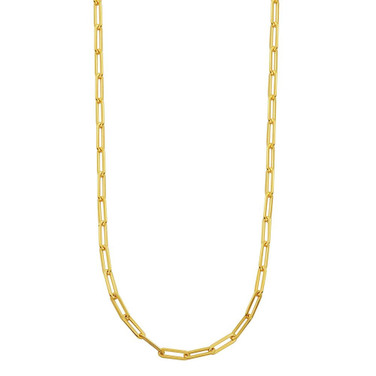 Charles Garnier 24" 5mm Gold-plated Sterling Silver Paperclip Chain Necklace
