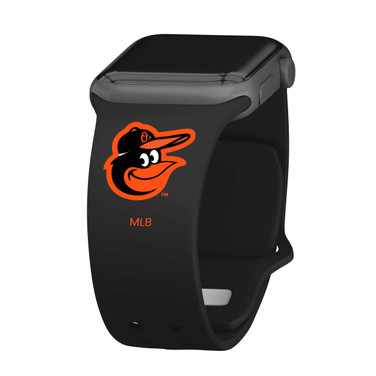 Image of Game Time Baltimore Orioles Silicone Sport Watch Band Compatible with Apple Watch - Black