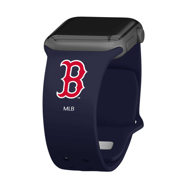 Image of Game Time Boston Red Sox Silicone Sport Watch Band Compatible with Apple Watch - Navy