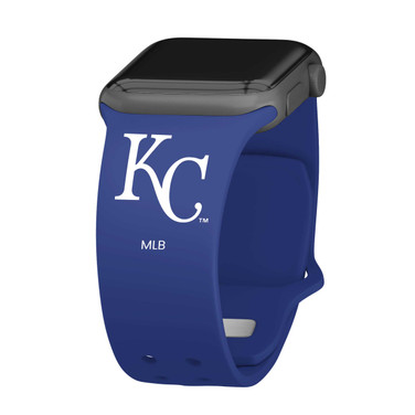 Image of Game Time Kansas City Royals Silicone Sport Watch Band Compatible with Apple Watch - Blue
