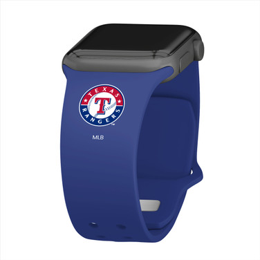Game Time Texas Rangers Silicone Sport Watch Band Compatible with Apple Watch - Blue