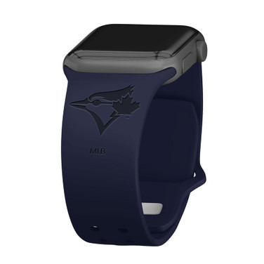 Game Time Toronto Blue Jays Engraved Silicone Watch Band Compatible with Apple Watch Navy