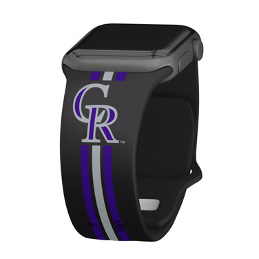Game Time Colorado Rockies HD Watch Band Compatible with Apple Watch - Stripes