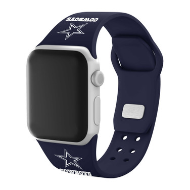 Image of Game Time Dallas Cowboys Silicone Sport Watch Band Compatible with Apple Watch - Navy