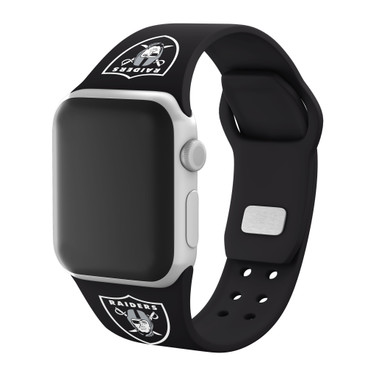 Game Time Las Vegas Raiders Silicone Sport Watch Band Compatible with Apple Watch - Black