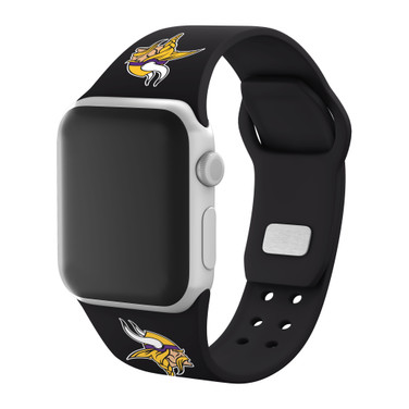 Game Time Minnesota Vikings Silicone Sport Watch Band Compatible with Apple Watch - Black