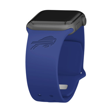 Game Time Buffalo Bills Engraved Silicone Watch Band Compatible with Apple Watch Blue