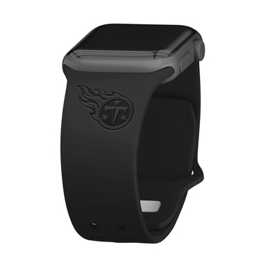 Game Time Tennessee Titans Engraved Silicone Watch Band Compatible with Apple Watch Black