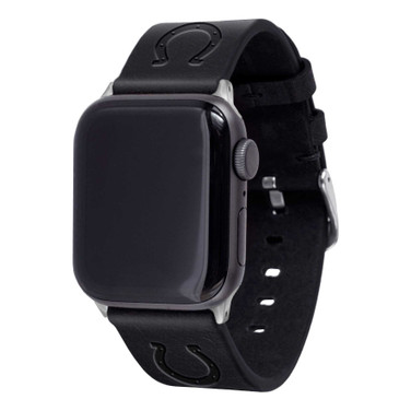 Image of Game Time Indianapolis Colts Leather Band Compatible with Apple Watch Black