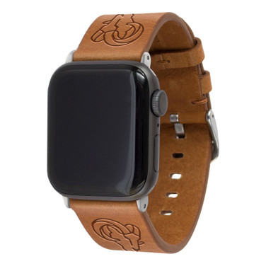 Game Time Los Angeles Rams Leather Compatible with Apple Watch Band Tan