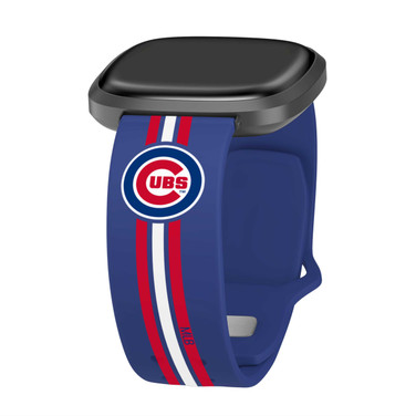 Image of Game Time Chicago Cubs HD Watch Band Compatible with Fitbit Versa 3 and Sense - Stripe