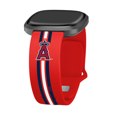 Game Time Los Angeles Angels HD Watch Band Compatible with Fitbit Versa 3 and Sense - Stripe
