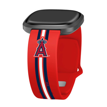 Image of Game Time Los Angeles Angels HD Watch Band Compatible with Fitbit Versa 3 and Sense - Stripe